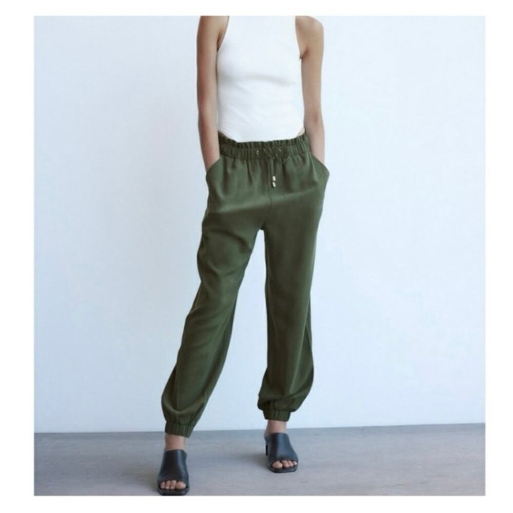 NWT Zara Green Jogger Trousers size XS